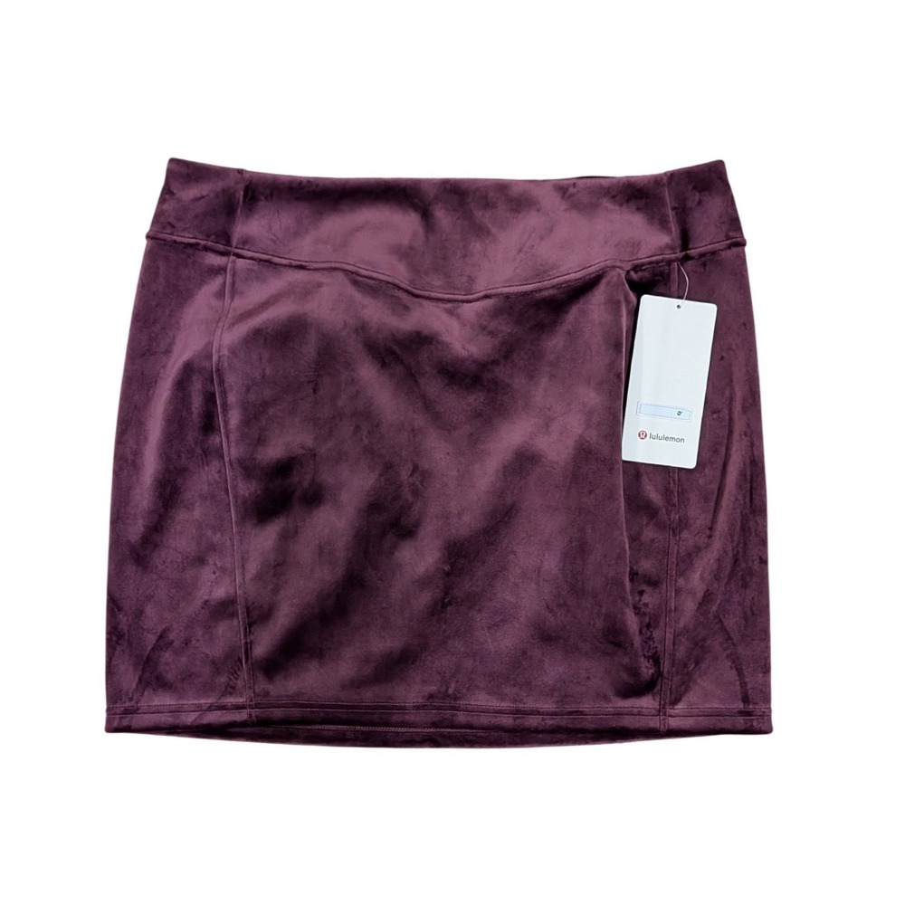 Lululemon NWT Scuba High Rise Mini Skirt Velvet Garnet Purple- XL